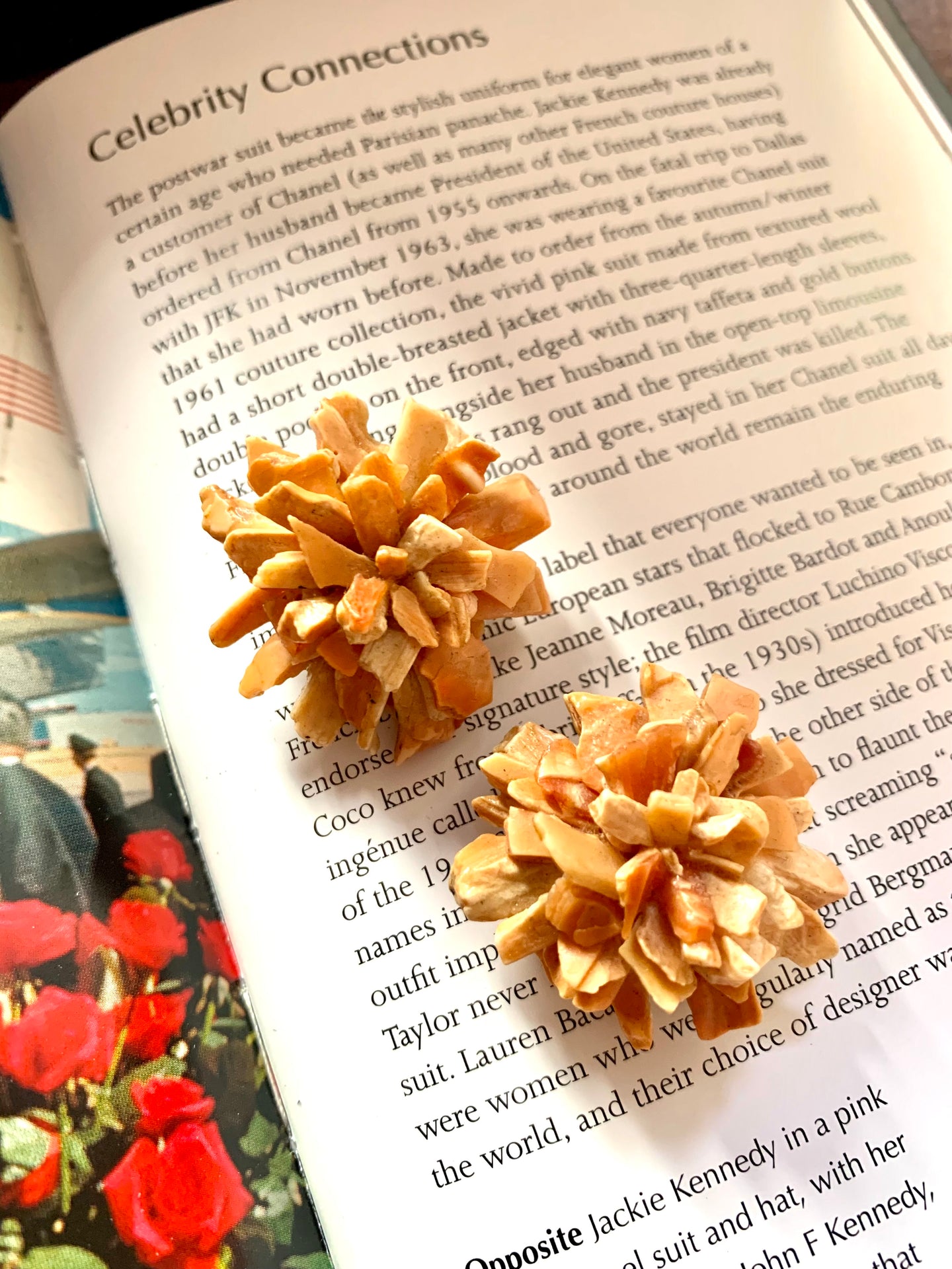 Vintage Coral Burst Floral Earrings