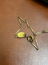 Load image into Gallery viewer, Vintage Nina Ricci Black &amp; Gold Enamel Leaf Necklace