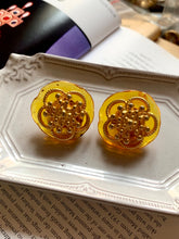 Load image into Gallery viewer, Vintage Citrine Patterned Earrings