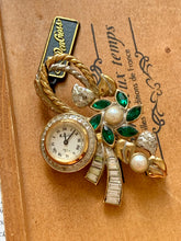 Load image into Gallery viewer, Vintage Watch Studded Brooch