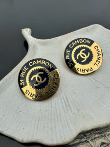 Vintage Chanel Chunky Paris 31 Rue Cambon Earrings