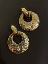 Load image into Gallery viewer, Vintage P &amp; M Paris Hammered Chunky Loop Earrings