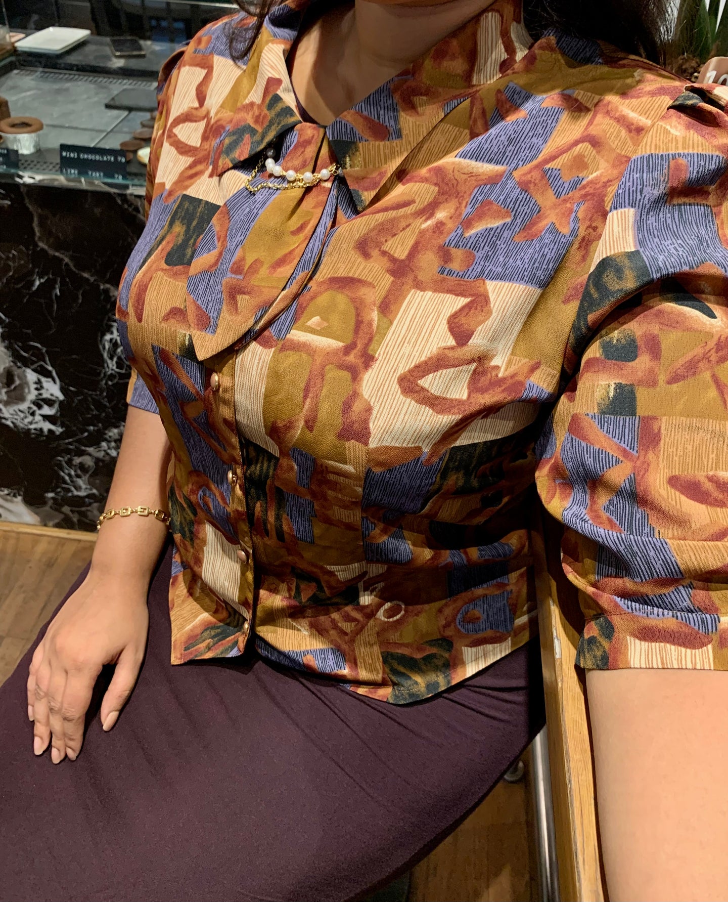 Vintage L.tsan Brown Blouse