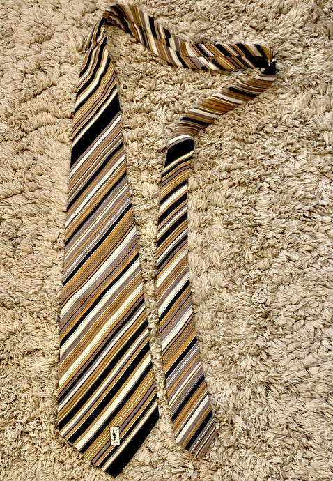 Vintage Yves Saint Laurent Striped Tie