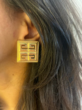 Load image into Gallery viewer, Vintage Givenchy Chunky Monogram Square Earrings