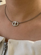 Load image into Gallery viewer, Vintage Salvatore Ferragamo Silver Studded Logo Necklace