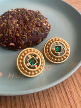 Load image into Gallery viewer, Vintage Givenchy Green Stone Earrings