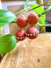 Load image into Gallery viewer, Vintage Red Ball Earrings