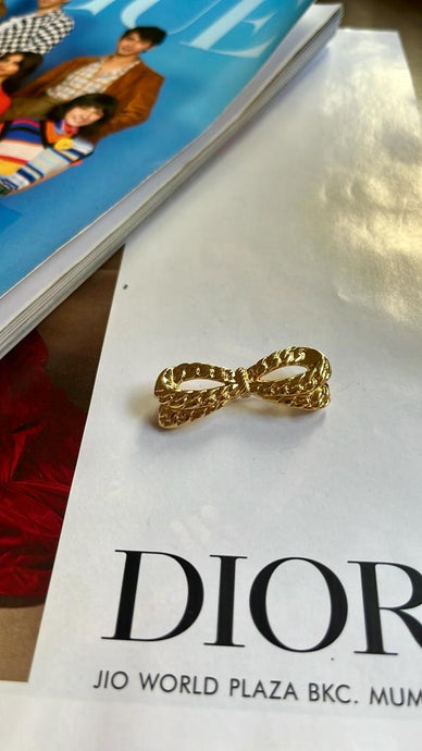 Vintage Nina Ricci Gold Bow Brooch