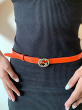 Load image into Gallery viewer, Vintage Gucci Logo Orange Belt