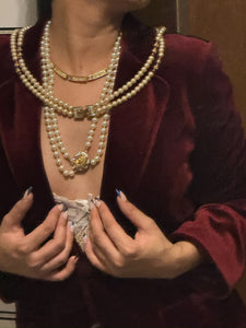Vintage Cameo Pearl Necklace
