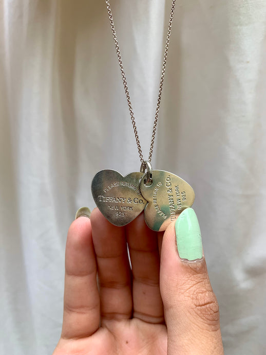 Vintage Tiffany & Co. Double Heart Necklace