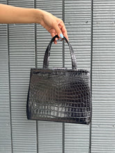 Load image into Gallery viewer, Vintage Salvatore Ferragamo Vara Navy Leather Handbag