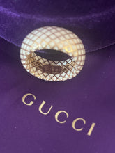 Load image into Gallery viewer, Vintage Gucci Diamantissima  White Enamel Ring