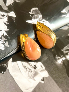 Vintage Peachy Gem Drop Earrings