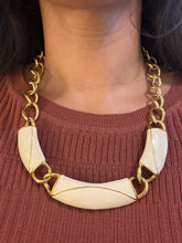 Load image into Gallery viewer, Vintage Monet White Enamel Chunky Necklace