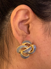 Load image into Gallery viewer, Vintage Grey Enamel Swirl Earrings
