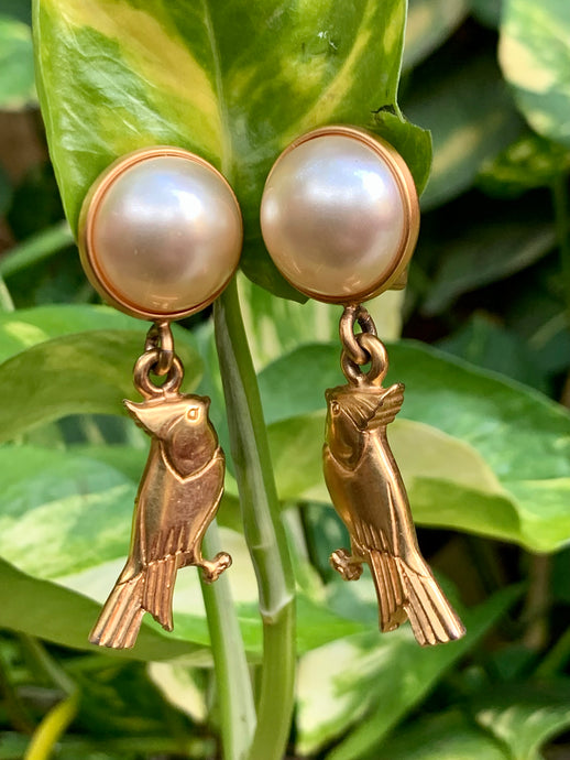 Vintage Salvatore Ferragamo Birds Of Paradise Earrings