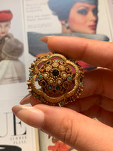 Load image into Gallery viewer, Vintage Gemstone &amp; Pearl Encrusted Brooch