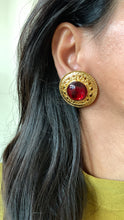 Load image into Gallery viewer, Vintage Red Stone Earrings