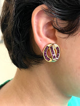 Load image into Gallery viewer, Vintage Amethyst Gem Earrings