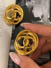 Load image into Gallery viewer, Vintage Chanel Glossy Ring CC Logo Earrings