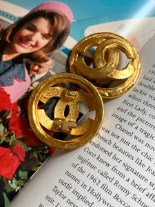 Vintage Chanel Chunky CC Earrings