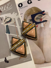 Load image into Gallery viewer, Vintage Peach Enamel Earrings
