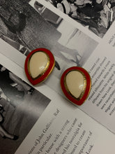 Load image into Gallery viewer, Vintage Red &amp; White Enamel Studs