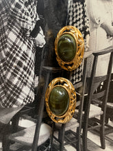 Load image into Gallery viewer, Vintage Jade Green Art Deco Earrings