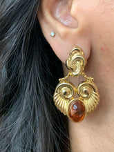 Load image into Gallery viewer, Vintage Brown Art Deco Earrings