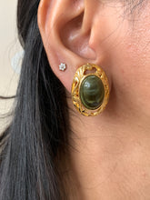 Load image into Gallery viewer, Vintage Jade Green Art Deco Earrings