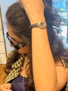 Vintage Gianni Versace Black Block Sunglasses