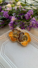 Load image into Gallery viewer, Vintage Brown Enamel Bloom Earrings