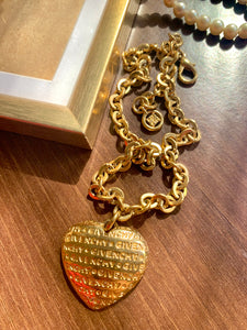 Vintage Givenchy Logo Heart Necklace