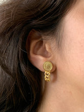Load image into Gallery viewer, Vintage Elizebeth Coin Link Mini Earrings