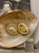 Load image into Gallery viewer, Vintage Chunky Pearl &amp; Diamond Earrings