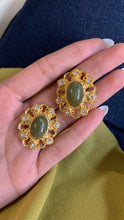 Load image into Gallery viewer, Vintage Hazel Green Art Deco Earrings