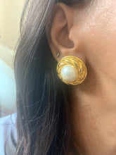 Load image into Gallery viewer, Vintage Pearl Braided Earrings