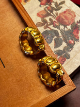 Load image into Gallery viewer, Vintage Karl Lagerfeld Matte Gold Hoop Earrings