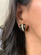 Load image into Gallery viewer, Vintage Black Enamel Diamond Earrings