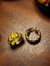 Load image into Gallery viewer, Vintage Karl Lagerfeld Matte Gold Hoop Earrings