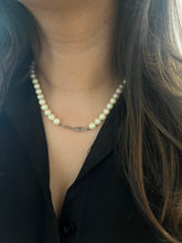 Load image into Gallery viewer, Vintage Silver Hook Clasp Pearl Necklace
