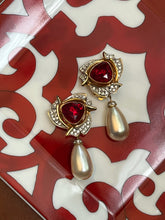 Load image into Gallery viewer, Vintage Swarovski Diamond Pearl Dangler Earrings