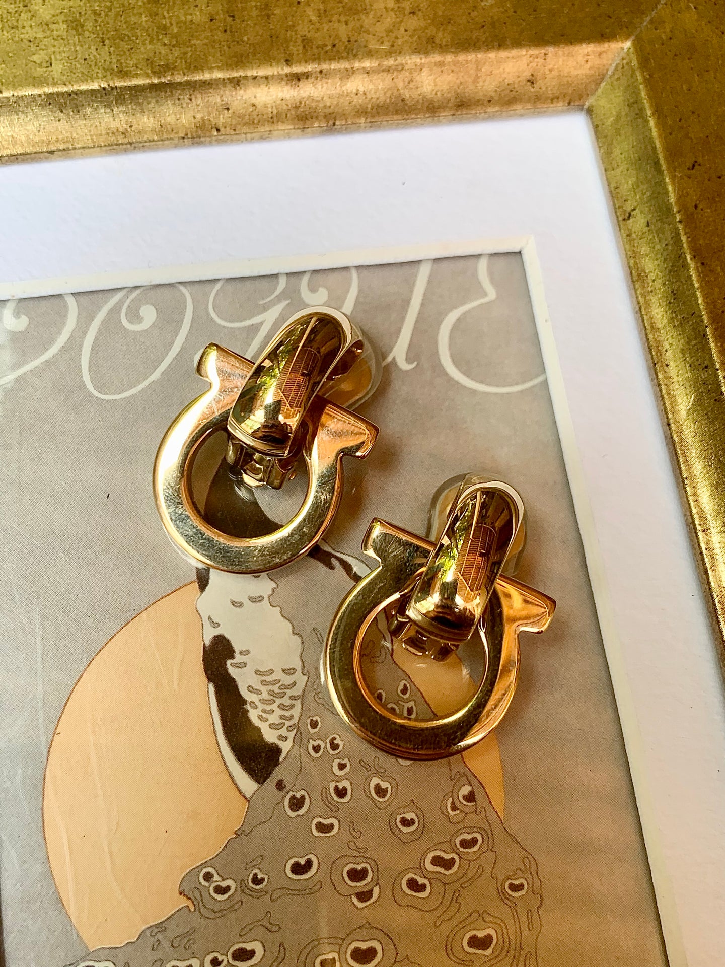 Vintage Salvatore Ferragamo Gancini Earrings