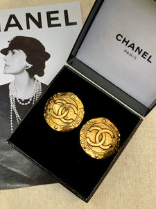 Vintage Chanel Chunky CC Coin Earrings