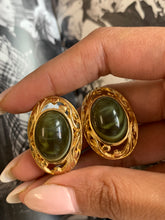 Load image into Gallery viewer, Vintage Jade Green Art Deco Earrings