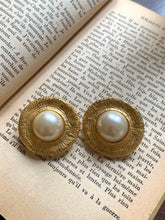 Load image into Gallery viewer, Vintage Pearl Lined Chunky Earrings