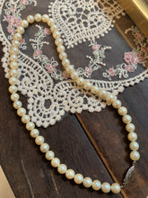 Load image into Gallery viewer, Vintage Silver Hook Clasp Pearl Necklace