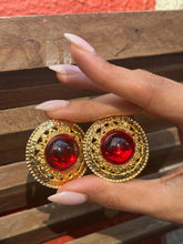 Load image into Gallery viewer, Vintage Red Stone Earrings